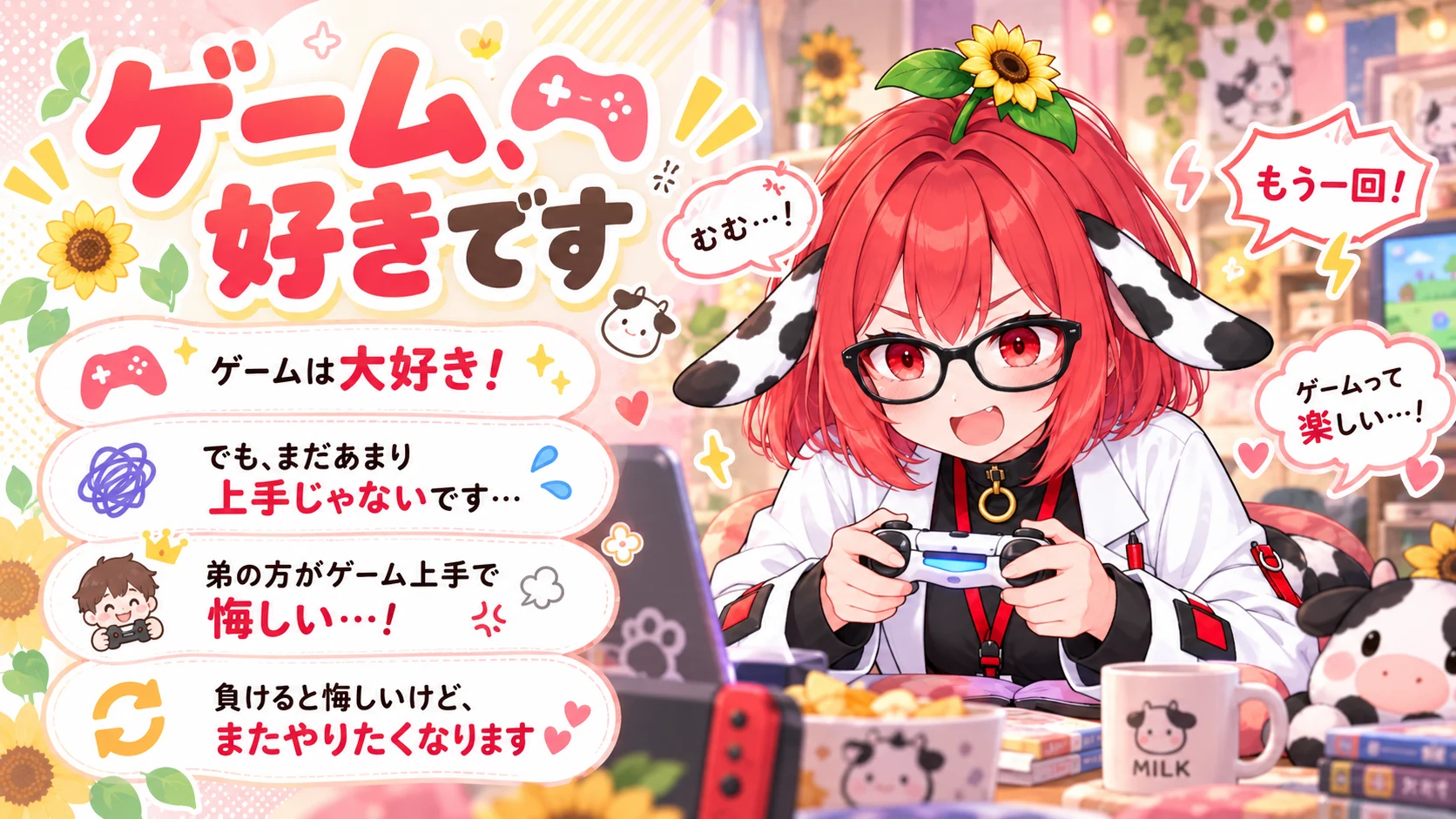 牧野モカ 自己紹介スライド 3「ゲーム好きです」