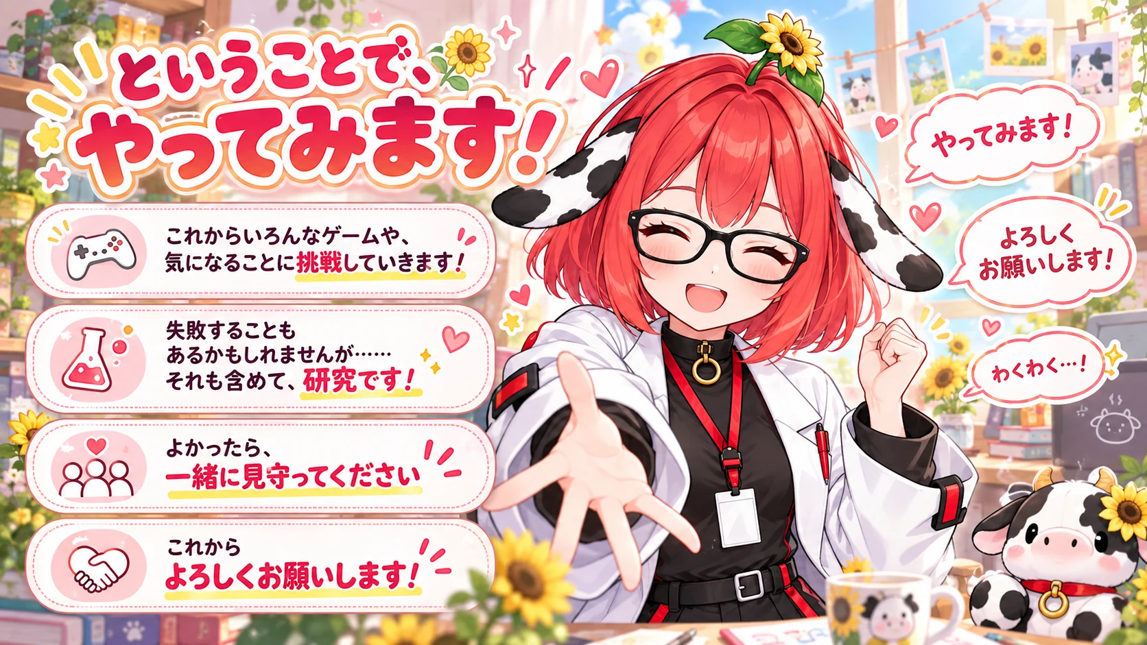 牧野モカ 自己紹介スライド 10「ということで、やってみます！」